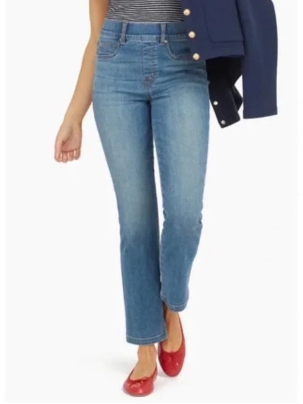 Spanx | Straight Skinny Leg Jeans  Denim Pull On Stretch Pants M‎